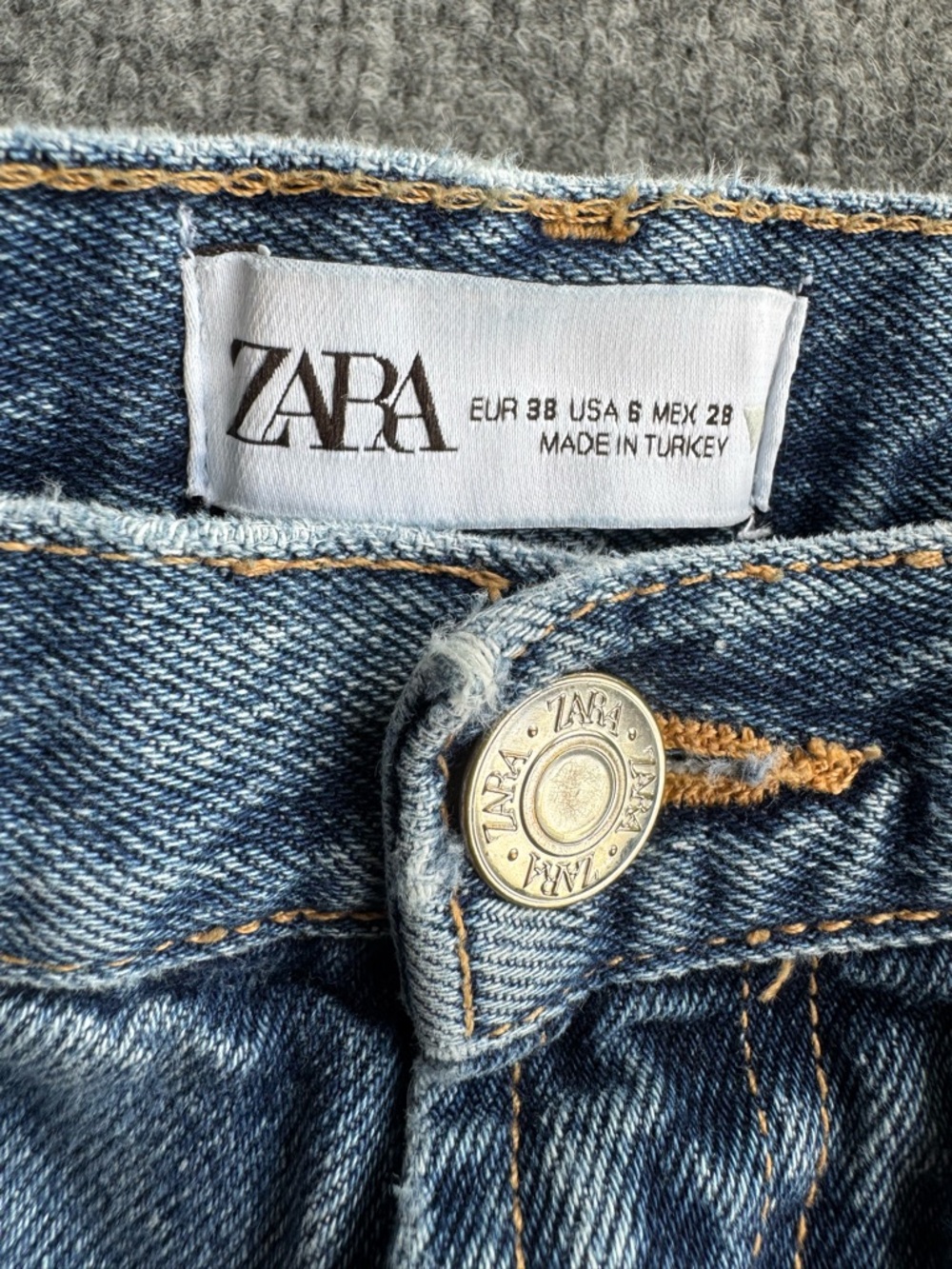 Zara Wide Leg High Rise Womens Denim Jeans Size 6